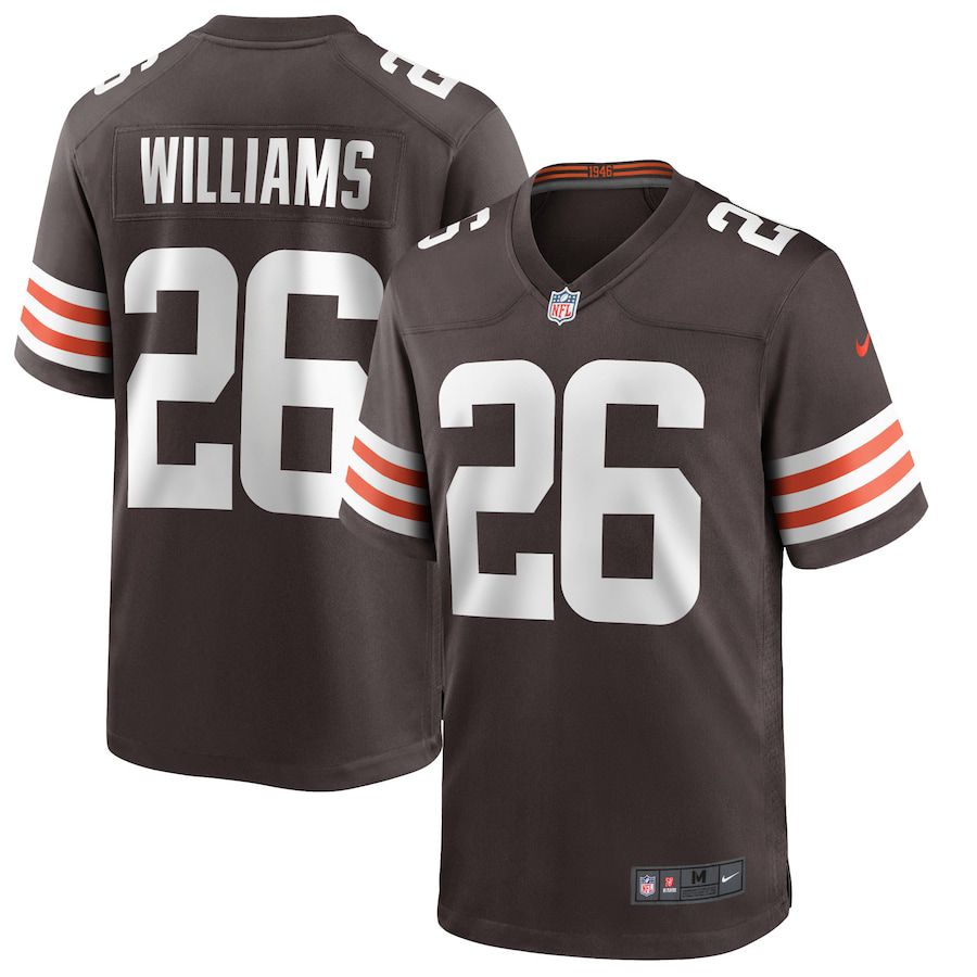Men Cleveland Browns 26 Greedy Williams Nike Brown Game Player NFL Jersey